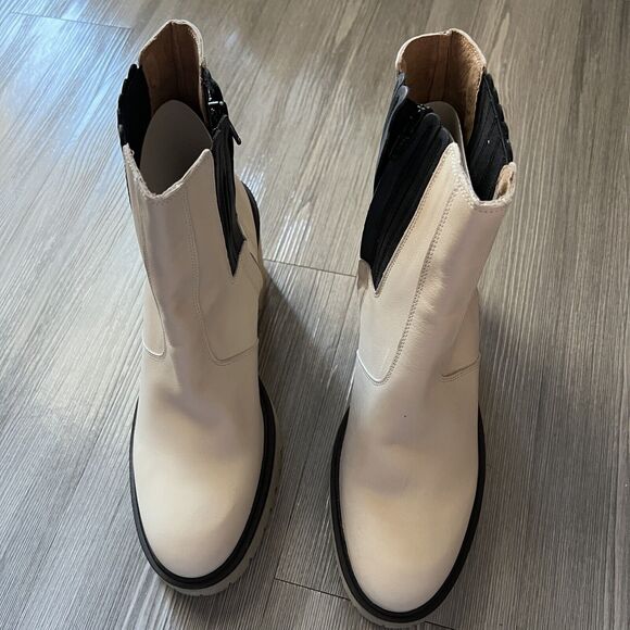 Free People James Chelsea Boot Womens Size 41 US 11 White Leather - Picture 6 of 14